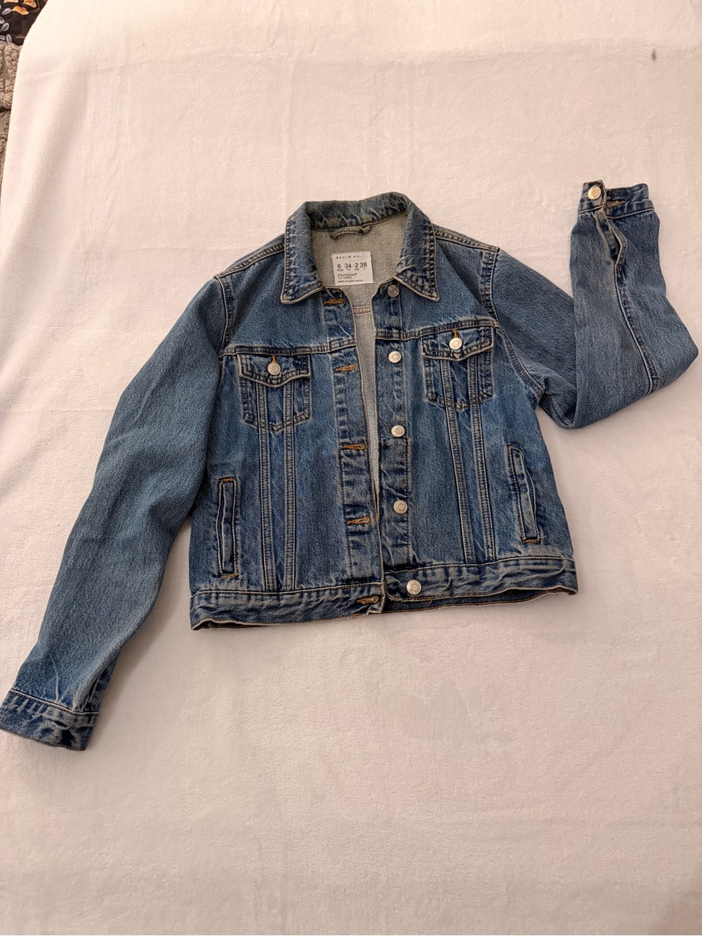 Denim Co Womens Denim Jacket - Classic Jean Jacket size: 2